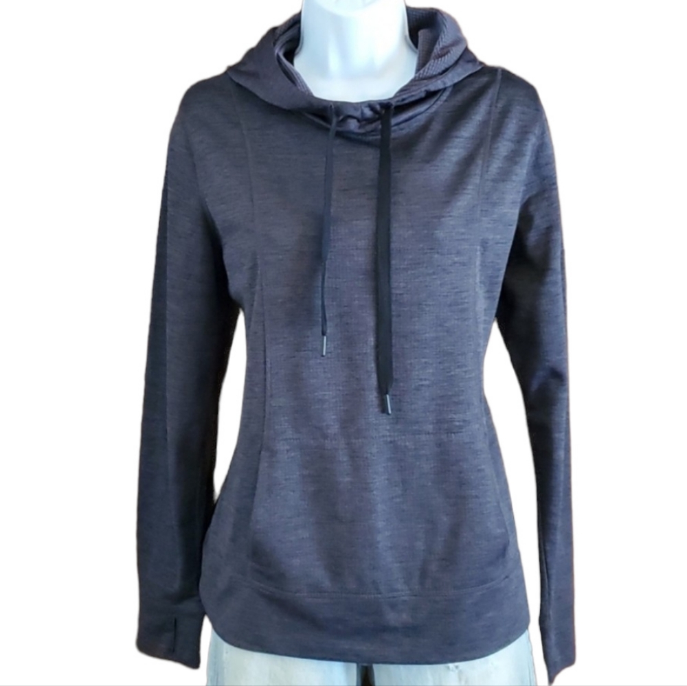 AVIA Women's Dark Gray Light-Weight Hoodie Sweatshirt
